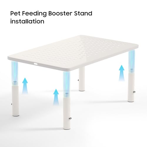 ‌WSOWX Adjustable Automatic Cat Feeder Stand - Non-Slip Elevated Holder for Cats/Puppies, Fits Most Automatic Feeders & Water Dispensers, White(Holder ONLY) - color: White