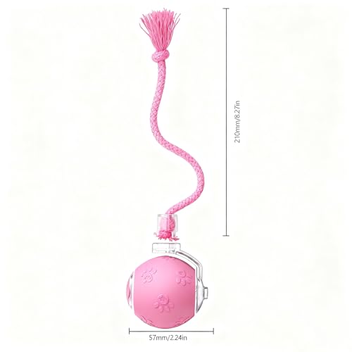 FUNNYDUCK Speed 2.0 Tail Interactive Cat Toy – Motion-Activated Rolling Ball with Chirping Sounds, USB Rechargeable Smart Ball Toy for Indoor Cats & Kittens, Enrichment & Exercise - color: Pink