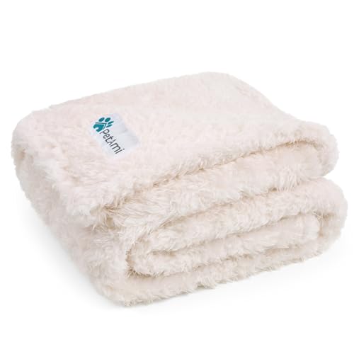 PetAmi Dog Blanket for Small Medium Dogs Beige, Fluffy Soft Puppy Blanket, Sherpa Fleece Cat Blanket for Kitten Doggie, Calming Pet Blanket Throw for Couch Sofa Bed Washable, Medium 29x40 - color: Beige, size: Medium (29x40)
