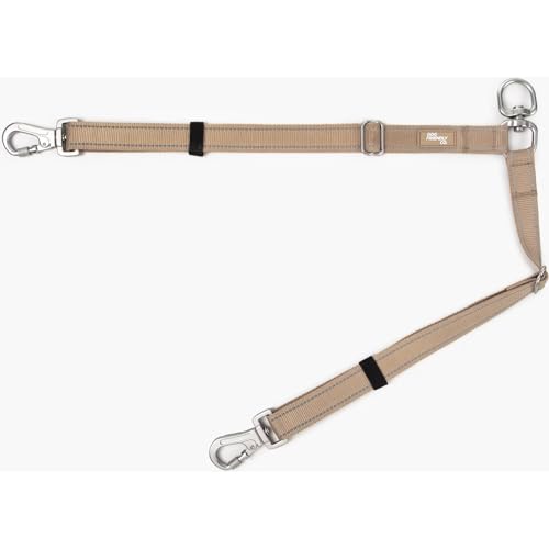Dog Friendly Co. Leash Splitter | Walk Two Dogs | Complete Control - 360° Swivel, Tangle Free, Adjustable Length, Reflective Webbing, Heavy Duty Clips | Brown - color: Brown