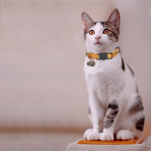 Halloween Cat Collar, Cotton 2 Pack Cat Collar with Bells, Breakaway Collars for Girl Boy Cats Kittens, Halloween Purple - color: Halloween Purple