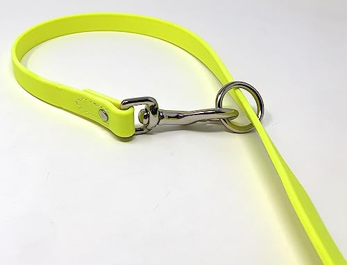Regal Dog Products Waterproof Leash – 5 ft. Yellow Dog Leash with Easy to Use Collar Hook, Lightweight, and Proof Training Pet Lead with Vinyl-Coated Webbing for Small, Medium, Large, or XL Dogs - color: Yellow
