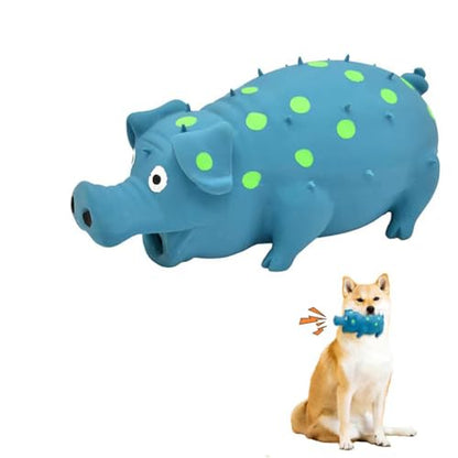 Pet Toys for Dogs,Dog Chew Toys for Aggressive Chewers,Fun Dog Toys,Interactive Dog Toy,Tough Indestructible Toys for Dogs A Pig that Vocalizes(Blue) - color: blue