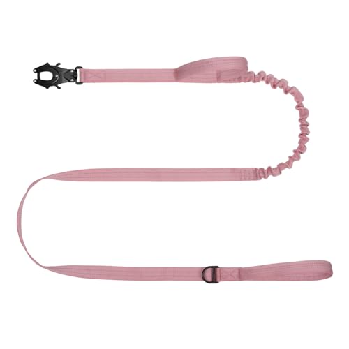 ICEFANG Tactical Dog Leash,K9 Training Walking Bungee Lead with 2 Control Handle,Heavy Duty Quick Release Metal Clasp,for Medium Large Breed (Pink, 6 FT) - color: Pink, size: 6 FT