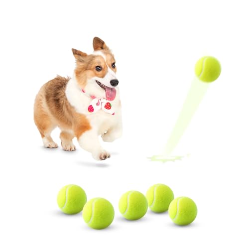 MEKAPLE 6 Pack Mini Tennis Balls for Pet Playing Fecth, 2 inch Dogs Training Tennis Balls for Small Size Dogs, Interactive Dog Playing Balls Fits 2 inch Automatic Dog Ball Launcher - color: Mini Balls 6 pcs