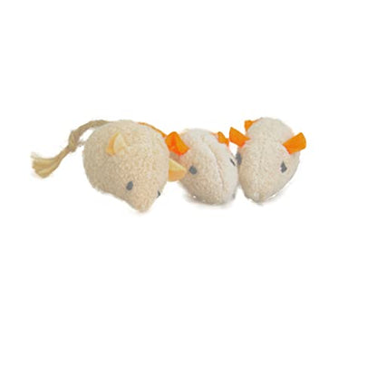 emours 12pcs Pack Mice Toys for Cats Kitten Plush Mouse Toys with Catnip,Colors Varies