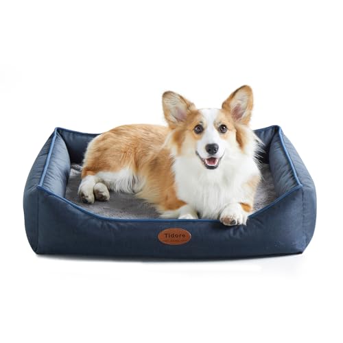 Tidore Orthopedic Dog Beds for Medium Dogs, Durable Egg Crate Foam Sofa Dog Bed wit Washable Removable Cover,Waterproof Lining,Pet Bed for Large Dogs (Navy Blue, 31.5" L x 25.2" W x 7" Th) - color: Navy Blue, size: 31.5"L x 25.2"W x 7"Th