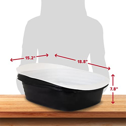 Arm & Hammer Large Sifting Litter Box Scoop Free Cat Litter Tray with Microban, Made in USA - style: Sifting