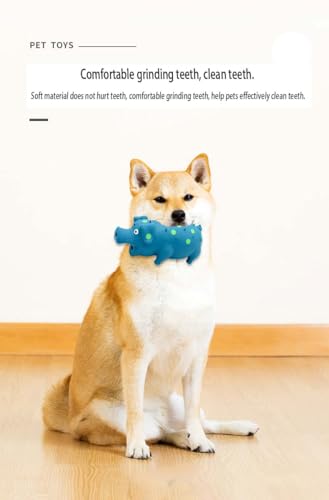 Pet Toys for Dogs,Dog Chew Toys for Aggressive Chewers,Fun Dog Toys,Interactive Dog Toy,Tough Indestructible Toys for Dogs A Pig that Vocalizes(Blue) - color: blue