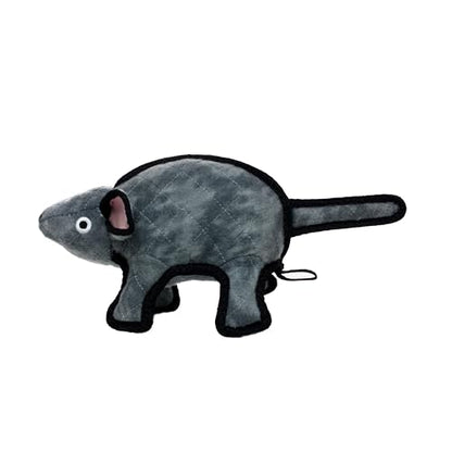 TUFFY World’s Tuffest Soft Dog Toy – Barnyard Series, Mouse Gray, Large - color: Gray/Black, size: Large