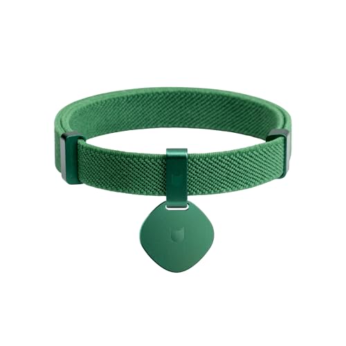 Safety Cat Collar and ID Tag Set - Elastic Quick Release, Non Breakaway Cat Collar Personalized Anodized Aluminum Engraved Pet Name Tag, Lightweight for Kitten Small Large Cat - color: Alpine Green-S, size: Star