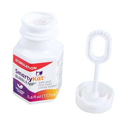 SmartyKat Bubble Nip Catnip Bubbles for Cats & Kittens, Safe for Pets - Trial Size, 0.6 Fluid Ounce (Pack of 2) - size: 0.6 oz (Pack of 2), style: Catnip Bubble