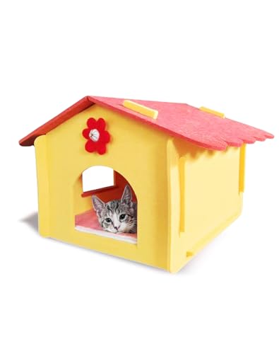 Lukamoo® Cute Cat House (Crimson Sunshine, Large) - color: Crimson Sunshine