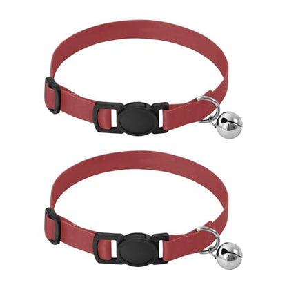 Titian Red Easy to Wear Dog Collar 2 Pack Cat Neck Collar - color: Titian Red