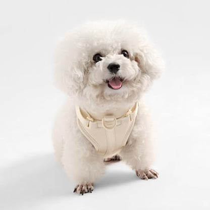 HNS1000L Arlo Extra Small Adjustable Soft Padded No Pull Pet Harness with 3 Buckles and 3 Leash Clips, Bailey - color: Almond, size: X-Small (Chest: 11.8 - 17")