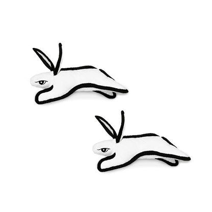 TUFFY World’s Tuffest Soft Dog Toy – Barnyard JR Series, Rabbit White with Squeakers, 2 Pack - color: White Rabbit, size: Jr 2 Pack