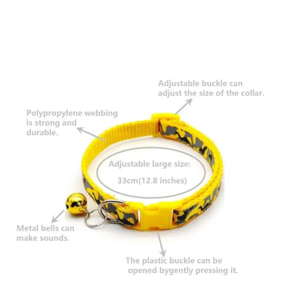 Personalized Camo Dog Collars-Adjustable Lightweight Nylon Pet Collars, Quick-Release Buckle, Perfect for for Small Dogs, Puppies & Cats (4-Pack - color: yellow