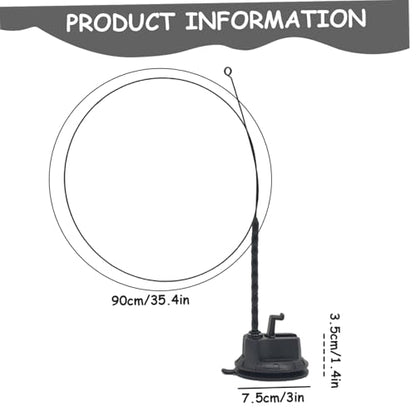 Suction Cup Cat Toy 35in Flexible Steel Cat Wand with Stand & DIY Refill Head 2-in-1 Hands-Free & Handheld Fun Teaser Toy for Indoor Home, Teaser