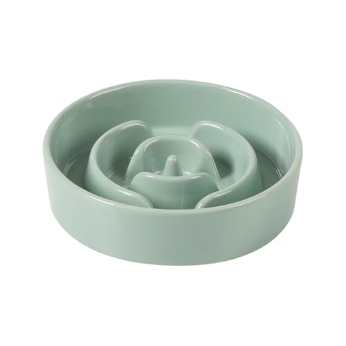 Havniva Ceramic Slow Feeder Dog Bowls, 0.9 Cups Dog Bowl Slow Feeding for Small Breed, 6.1inch Puzzle Dog Food Bowl Slow Feeder Non-Slip Anti-Gulping and Anti-Choking Reduces Bloating - color: 1 x Light Green-A, size: 6.1inch-New