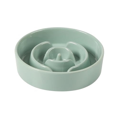 Havniva Ceramic Slow Feeder Dog Bowls, 0.9 Cups Dog Bowl Slow Feeding for Small Breed, 6.1inch Puzzle Dog Food Bowl Slow Feeder Non-Slip Anti-Gulping and Anti-Choking Reduces Bloating - color: 1 x Light Green-A, size: 6.1inch-New