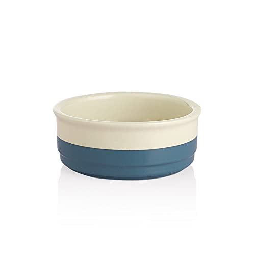 Sweejar Ceramic Dog Bowls, Dog Food Dish for Small Dogs and Cat, Heavy Duty Porcelain Pet Bowl for Canned Food and Water 17 Fl Oz （Fog Blue） - color: Fog Blue, style: Two-tone,5.5"x 2.2"(16 Fl Oz)