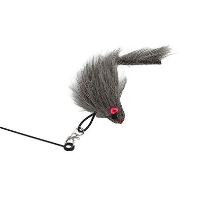 Funny Cat Wand Toys, Interactive Suction Cup Toy Handheld Teaser Wand Toy, Detachable Interactive Bird Toy Cat Feather Toys Cat Teaser Toy Cat Stick Toy Fun Exerciser Playing Toy for Cat(squirrel)