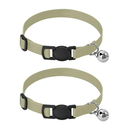 Sage Cat Collar Breakaway with Bell 2 Pack Pet Collars Adjustable Length 10.6" to 17.1" - color: Sage