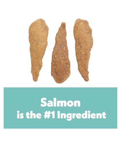 Wiggles & Wags Meaty Strips Dog Treats, Salmon Flavor, 16 oz with DN Essentials Bone Shaped Waste Bag Dispenser & Free Roll