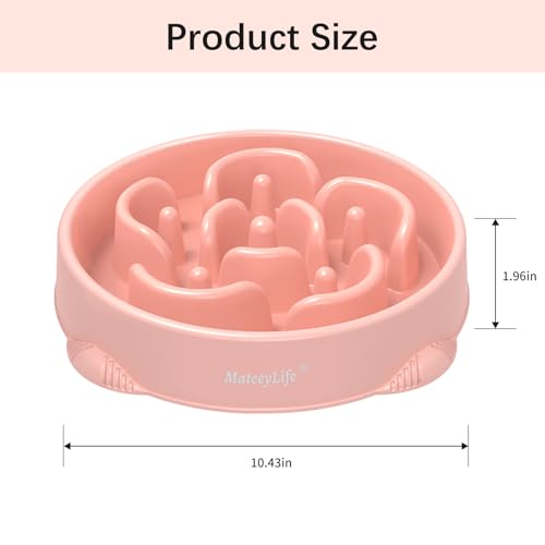 MateeyLife Large Slow Feeder Dog Bowls 2PCS, Anti-Choking Puzzle Dog Food Bowls, Anti-Slip Interactive Feeding Slow Down Eating, Bloat Stop Maze Dishes for Large Breeds 4 Cups Pink&Purple - color: D-Pink&Purple, size: Large