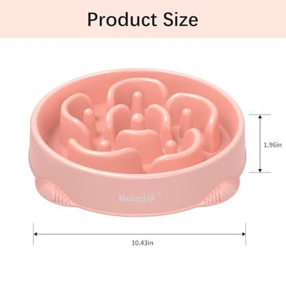 MateeyLife Large Slow Feeder Dog Bowls 2PCS, Anti-Choking Puzzle Dog Food Bowls, Anti-Slip Interactive Feeding Slow Down Eating, Bloat Stop Maze Dishes for Large Breeds 4 Cups Pink&Purple - color: D-Pink&Purple, size: Large