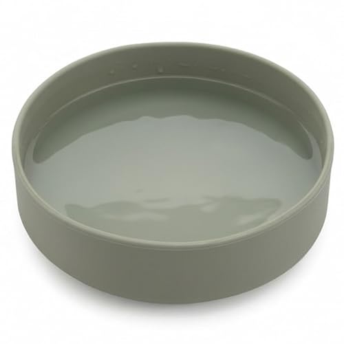 Should We Go? Dog Water Bowl - The Perfect Dish No-Spill, Less Mess Non-Tippable Water & Food Bowl, Pure Silicone with Suction Cup, Fits 8 Cups 9.5" Across x 2.5" Tall, Ideal for All Pets, Large-Sage - color: Sage, size: Large (9.5” Across and 2.5” Tall)