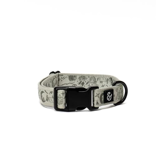 Lucy & Co. Dog Collar - Durable Lightweight Designer Collar for Pets - Adjustable Metal Safety Buckel. - Green Outdoor Plaid - Large - color: Camp Out, size: Large