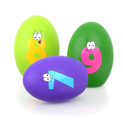 Squeaky Dog Toys for Small Dogs, 3 Pack Soft Puppy Chew Toy Set, Funny Numbers Squeaky Dog Balls, Interactive Fetch Playing Egg Balls for Puppy Small Breeds, 1.7"*2.4" - style: 3 Pack-C