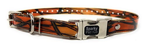 Sparky Pet Co Apollo E-Collar Replacement Strap, 1" x 30" Waterproof Biothane with Double Buckle & Quick Snap Clasp, Fits Garmin, Dogtra, SportDOG & Educator (Orange Camo) - color: Orange Camo, size: 1" Wide