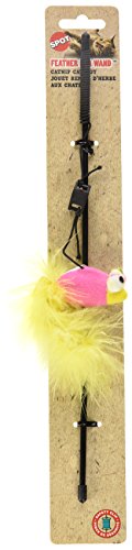 SPOT Ethical Pet Feather Boa Toy with Wand and Catnip Toy for Cat (2520)