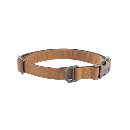 Carhartt Field Dog Collar, Fully Adjustable, Durable 600-Denier Fabric W/Reflective Wordmark for Visibility, Carhartt Brown, Large - color: Carhartt Brown, size: Large