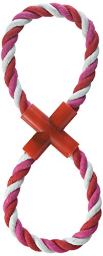 Boss Pet Products 03897 Digger's Multi-Colored Figure 8 Rope Tug Dog Toy, Red