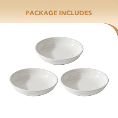 Havniva Ceramic Cat Bowl Whisker Friendly 5.5” Cat Dishes Shallow Cat Food Bowl Anti-Slip Pet Water Bowls for Indoor Cats, Wide Cat Food Dish Prevent Whisker Fatigue (3 Pack) - color: White - A