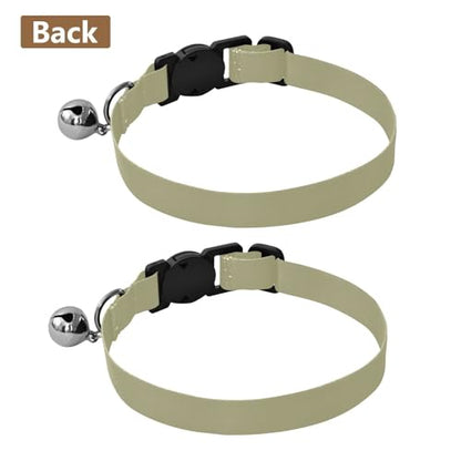 Sage Cat Collar Breakaway with Bell 2 Pack Pet Collars Adjustable Length 10.6" to 17.1" - color: Sage
