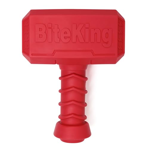 Natural Rubber Dog Toys for Large Aggressive Chewers - Lifetime Replacement - Indestructible Fetch Treat Toy for Large Dogs - Durable Hammer Dog Chew Toy for Super Chewer, Red - color: Hammer Toy - Red