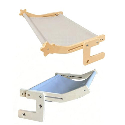 ordinarYone Sturdy Wooden Pet Window Perch With Removable Cushion Adjustable For Different Openings And Beds