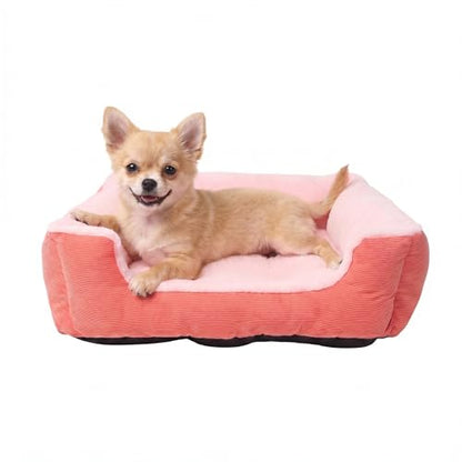 Tiny Dog Bed 18 Inch for Extra Small Dogs, Soft Rectangle Puppy Bed with Plush Surface, Washable Small Pet Bed,Pink - color: Pink, size: 18"x14"x4"