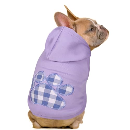 Dog Hoodie,Flannel Pet Hooded Sweater with Hat Puppy Pullover Sweater Shirt,Dog (Purple,XL) - color: Purple, size: X-Large