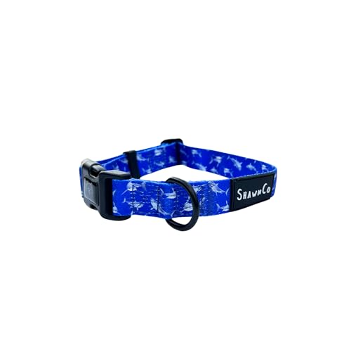 ShawnCo Dream Walk Dog Collar- Premium, Adjustable and Comfortable Pet Collar for Small, Medium, Large and Extra Large Dogs (White Sharks,S) - color: White Sharks, size: S