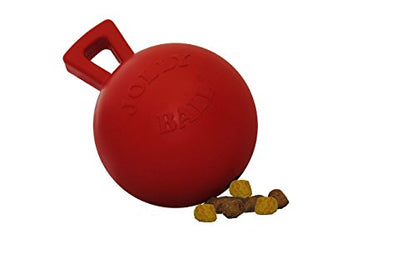 Jolly Pets Tug-n-Toss Heavy Duty Dog Toy Ball with Handle, 4 Inches/Petite, Red - color: Red, size: 4 in/Petite