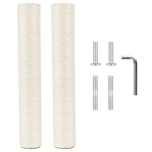 2.9in 7.4cm Diameter Scratching Post Replacement Pole Parts for Cat Tree (M10, 45cm/17.7in) - color: 45cm/17.7in*2poles, size: M10