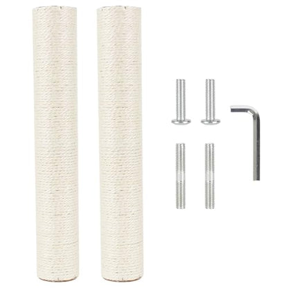 2.9in 7.4cm Diameter Scratching Post Replacement Pole Parts for Cat Tree (M10, 45cm/17.7in) - color: 45cm/17.7in*2poles, size: M10
