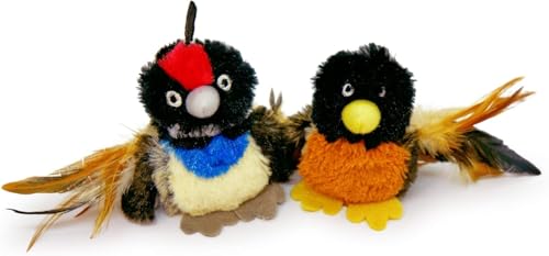 Pet Craft Supply Kitty Condor Crazy Catnip, Funny Cuddling Chasing Hunting Irresistible Stimulating Soft Plush Boredom Relief Interactive Cat Toy with Realistic Feathers, All Breed Sizes (Pack of 2) - color: Multi, size: 2 Pack