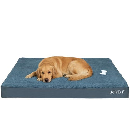 XXLarge Dog Crate Bed Mats Orthopedic Dog Bed,Egg Crate Foam Dog Mat with Removable Cover, a Squeaker Toy as Gift - size: XXLarge-54"x44"x4"