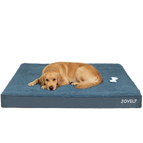 XXLarge Dog Crate Bed Mats Orthopedic Dog Bed,Egg Crate Foam Dog Mat with Removable Cover, a Squeaker Toy as Gift - size: XXLarge-54"x44"x4"
